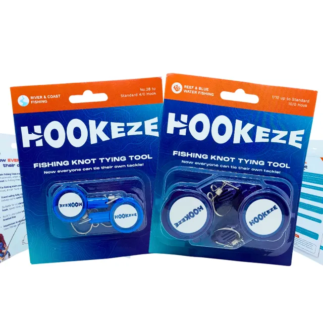 HookEze Fishing Knot Tying Tool (Standard & Large) | Pack of 4