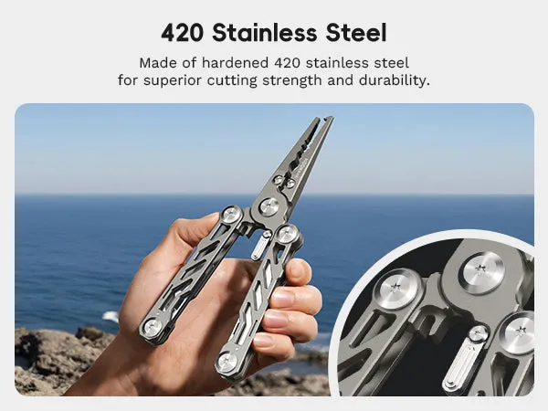 HookEze Folding Fishing Pliers | With Belt Pouch & Lanyard