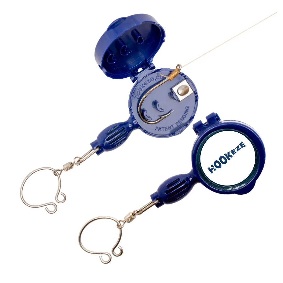 HookEze Fishing Knot Tying Tool (Large) | Pack of 2 | Orange